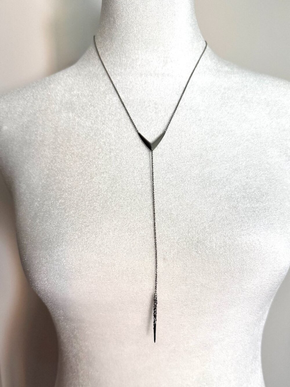 Alexis Bittar Crystal Encrusted Spike Lavalier Necklace